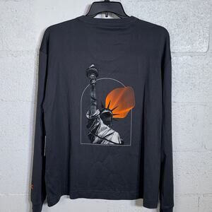 Mode of One Men's Liberty Long-Sleeve Relaxed-Fit T-Shirt, Ebony Grey XL